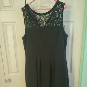 EUG Kut from the Kloth Black and Lace Dress, Size 16